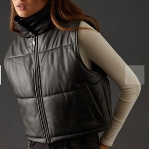 Anthropologie faux leather vest
